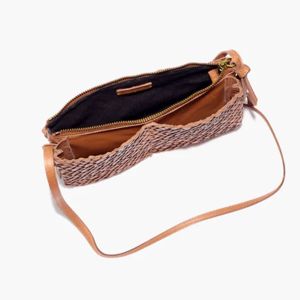 NWT MADEWELL WOVEN Crossbody bag MD187 Camel Leather - Picture 2 of 3